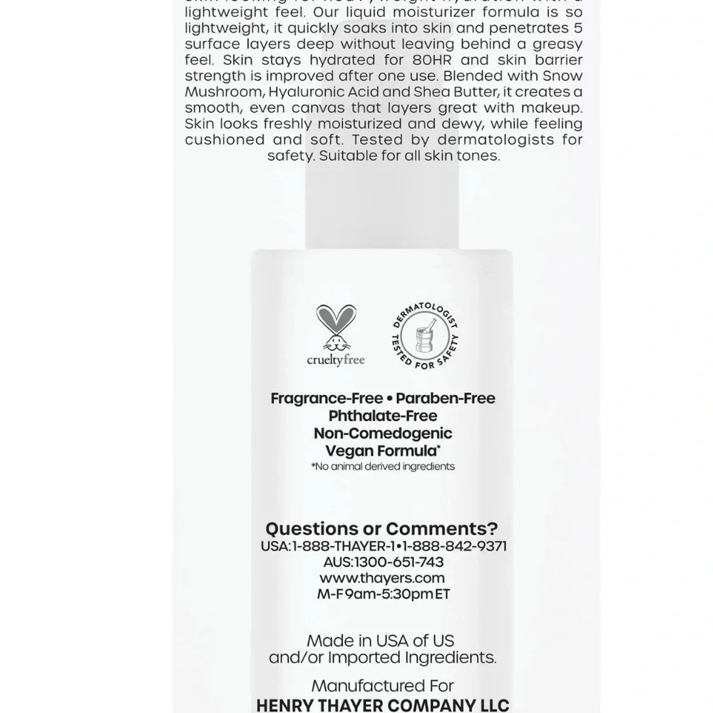 Thayers Soak It Up 80 Hr Liquid Moisturizer Normal To Dry Skin 2.5 oz X 3 PACK - Picture 9 of 10
